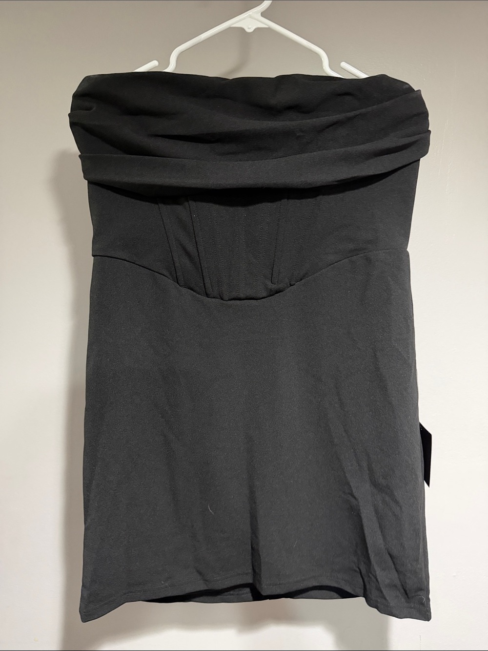 Lulus Dramatic Intent Black Strapless Corset Mini Dress 🖤